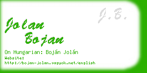 jolan bojan business card